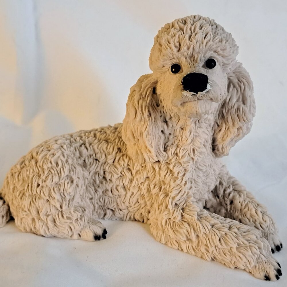Vintage White Poodle Figurine Ornament Made in Italy by Castagna 5.75" x 4" x 4"